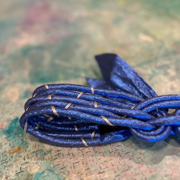 80s Metallic Blue Belt - Picture 4 of 7